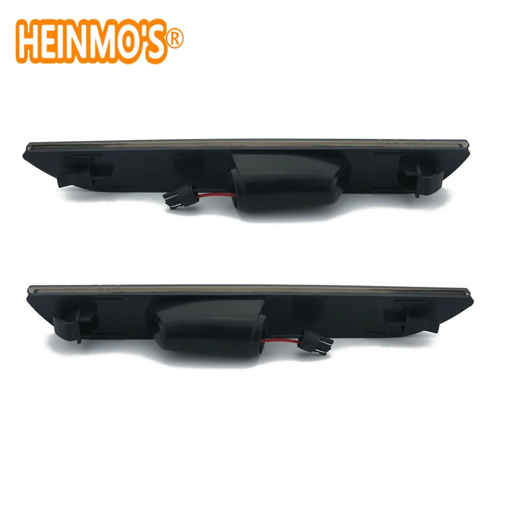 (YM R) For Mustang Car Rear Side Marker Lamps SMD LED Lights For Ford Mustang 2015-2018 Red 12V Black Lens (4)
