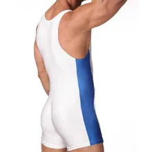 Белый и синий цельный мужской купальник Спортивный костюм