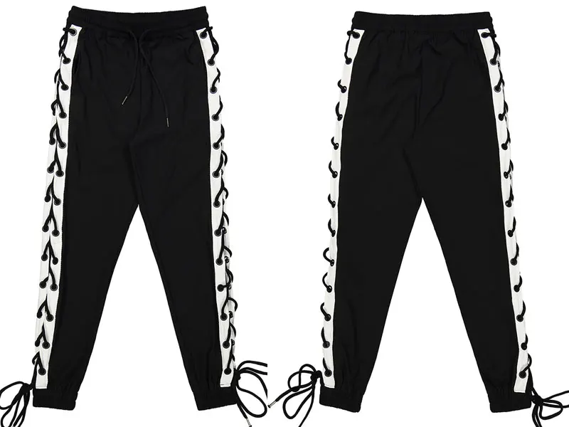 Side Cross Lace Up Joggers Pants 4