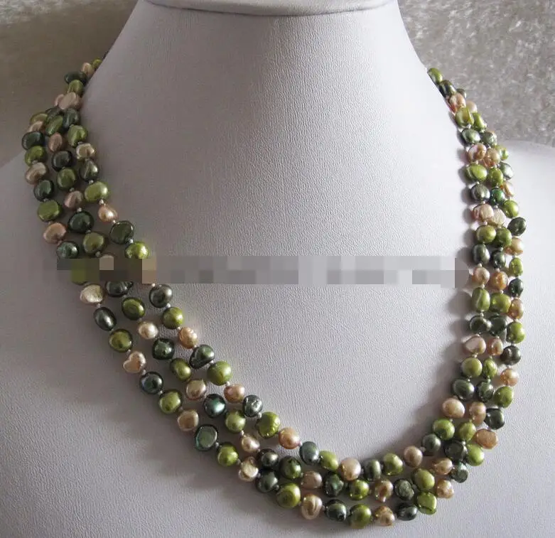 Песня voge Gem nanJ1008 Многоцветный Зеленый Шампань барокко пресноводный жемчуг