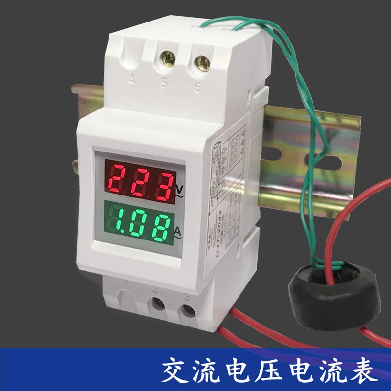 2P din V A комбинированный счетчик AC 80-300V 0 ~ 99 9a измеритель напряжения и амперметра на