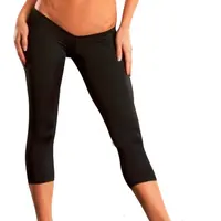Sexy Cut B Capris Super Low Waist Cropped Trousers Capris Women Pants Slimming Solid Black White Pants - Image 2