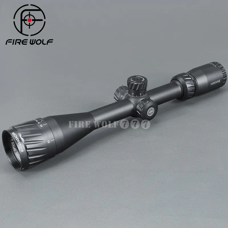 

4-14X40 AOIR Hunting Scopes RGB Illuminated Optic Sight Reticle Scope Size Tactical Scope For Airsoft Air Guns Red Dot