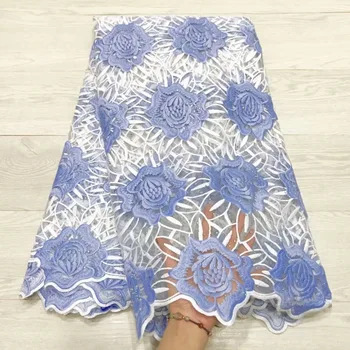 

2019 3D flower lace tulle fabric high quality rhinestones french lace fabric wholesale french lace for wedding party dress