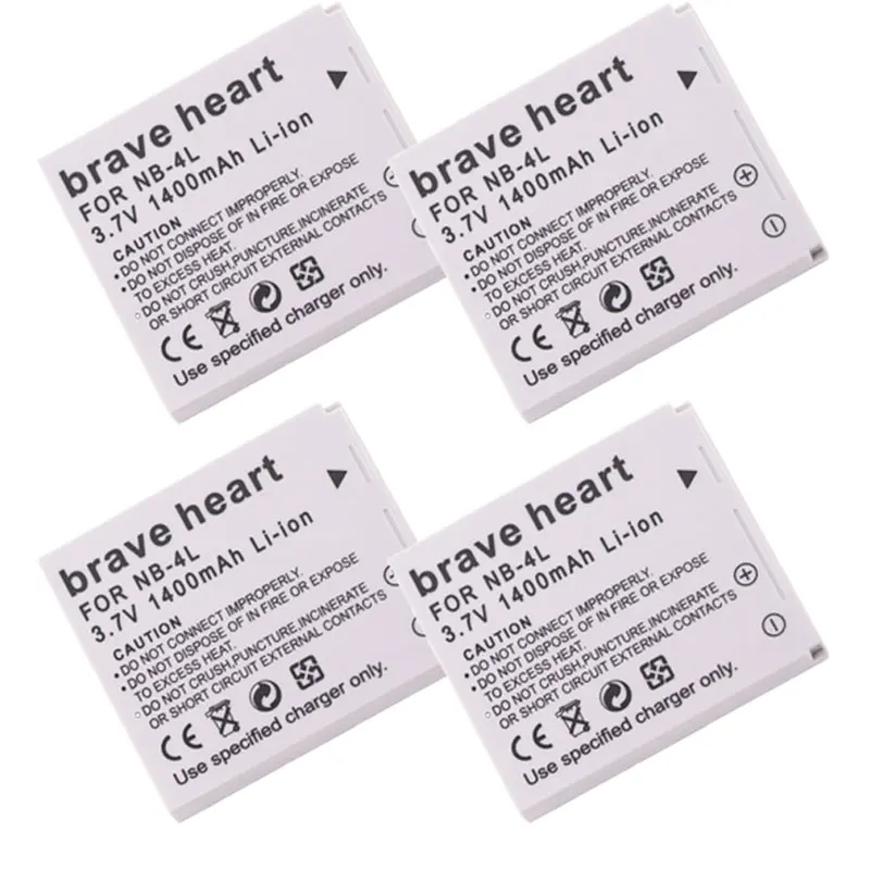 Rechargeable NB 4L NB4L Battery Pack for Canon IXUS 60 65 80 75 100 I20