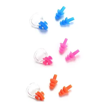 

Swimming Goggles Attached Earplugs Anti Fog UV Protection Men Kids Swim Googles