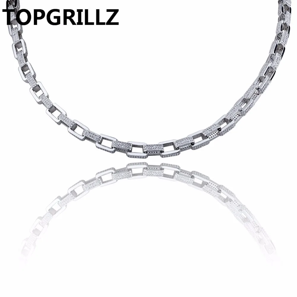 Ожерелье TOPGRILLZ мужское медное Ювелирное Украшение в стиле хип-хоп покрытое