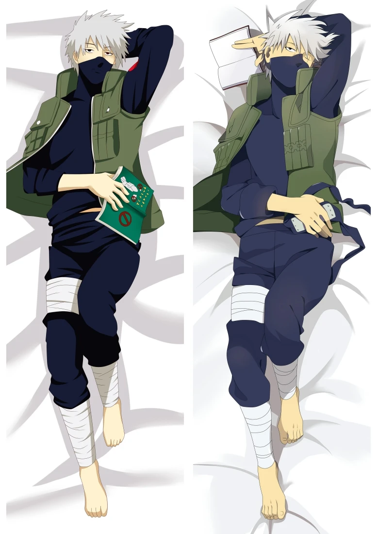 

Anime Cartoon Naruto Hatake Kakashi Double sided hugging Pillow Case Pillow Cover Pillowcase Peach Skin 2 Way 812027