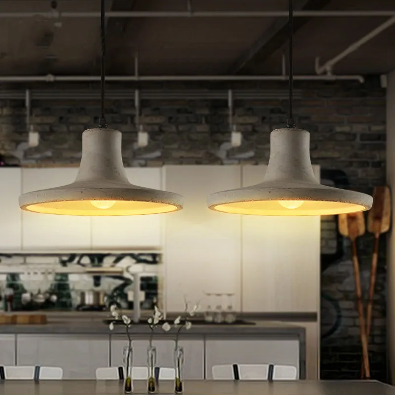 Винтажные креативные цементные подвесные светильники промышленные бетонные подвесные лампы серые подвесные светильники лампочки Эдисона