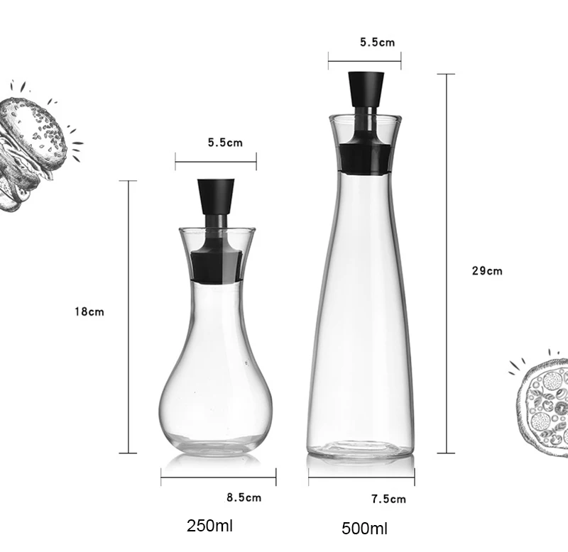 Творческий Стекло графинчик диспенсер оливкового масла бутылок Соусники выливной Носик Графин бутылка для масла уксуса кастрюля для соуса Кухня инструменты