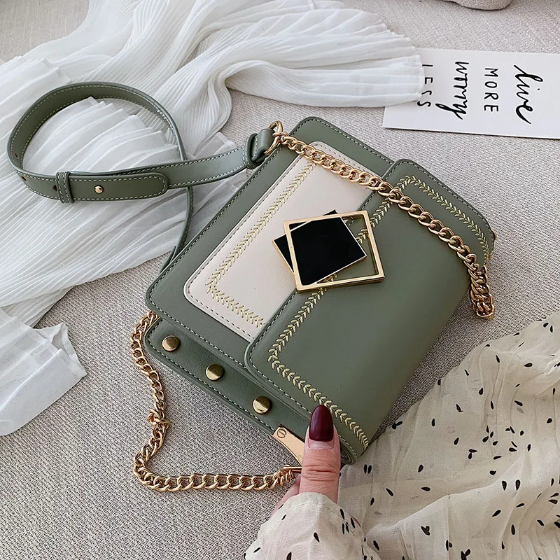  Chain Pu Leather Crossbody Bags For Women 2019 Small Shoulder Messenger Bag Special Lock Design Fem - 33042020099