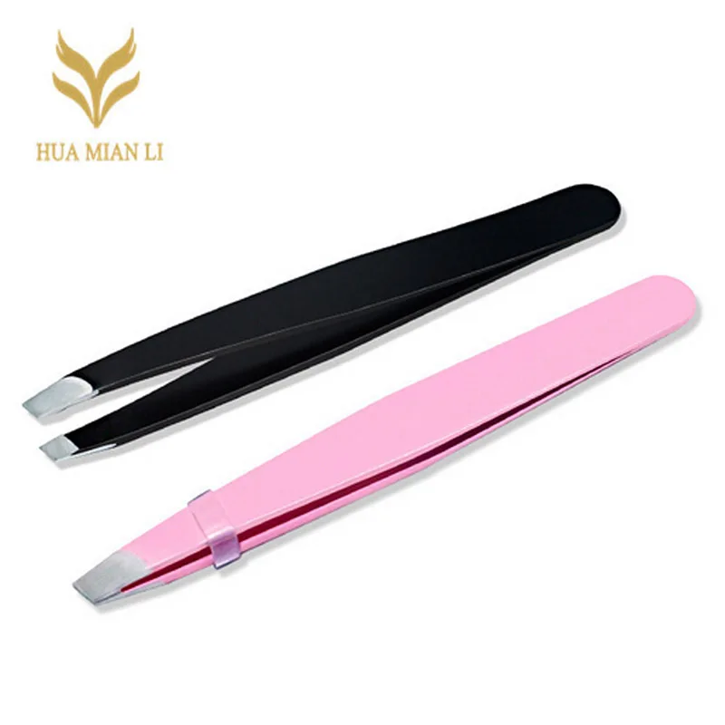 Acero Stainess Eebrow pinzas depilación belleza Slant Tip ceja Clip maquillaje herramienta pinzette del sopracciglio pinzas de cejas
