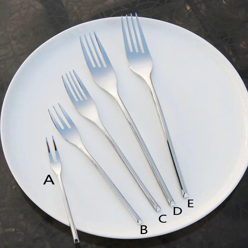 6pc Stainless Steel Fork set Fruit Salad Dinner Forks Dessert Cake Fork