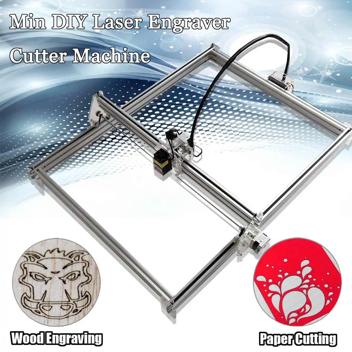 

65x50cm 7000mW DIY Desktop Mini Blue Laser Cutting/Engraving Engraver Machine DC 12V Wood Cutter Power Adjustable +Laser Goggles