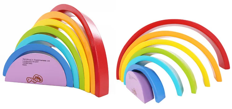 Baby Toys Rainbow Block Wooden Stacking Toy Set Kids Party Time Edaucational Toy Set Building Blocks gift baby-building-blocks