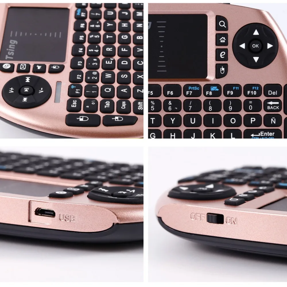 Портативная портативная беспроводная клавиатура с тачпадом, Мультимедийная панель для ТВ-приставки, медиа тв, ПК, флешка для ноутбука, для