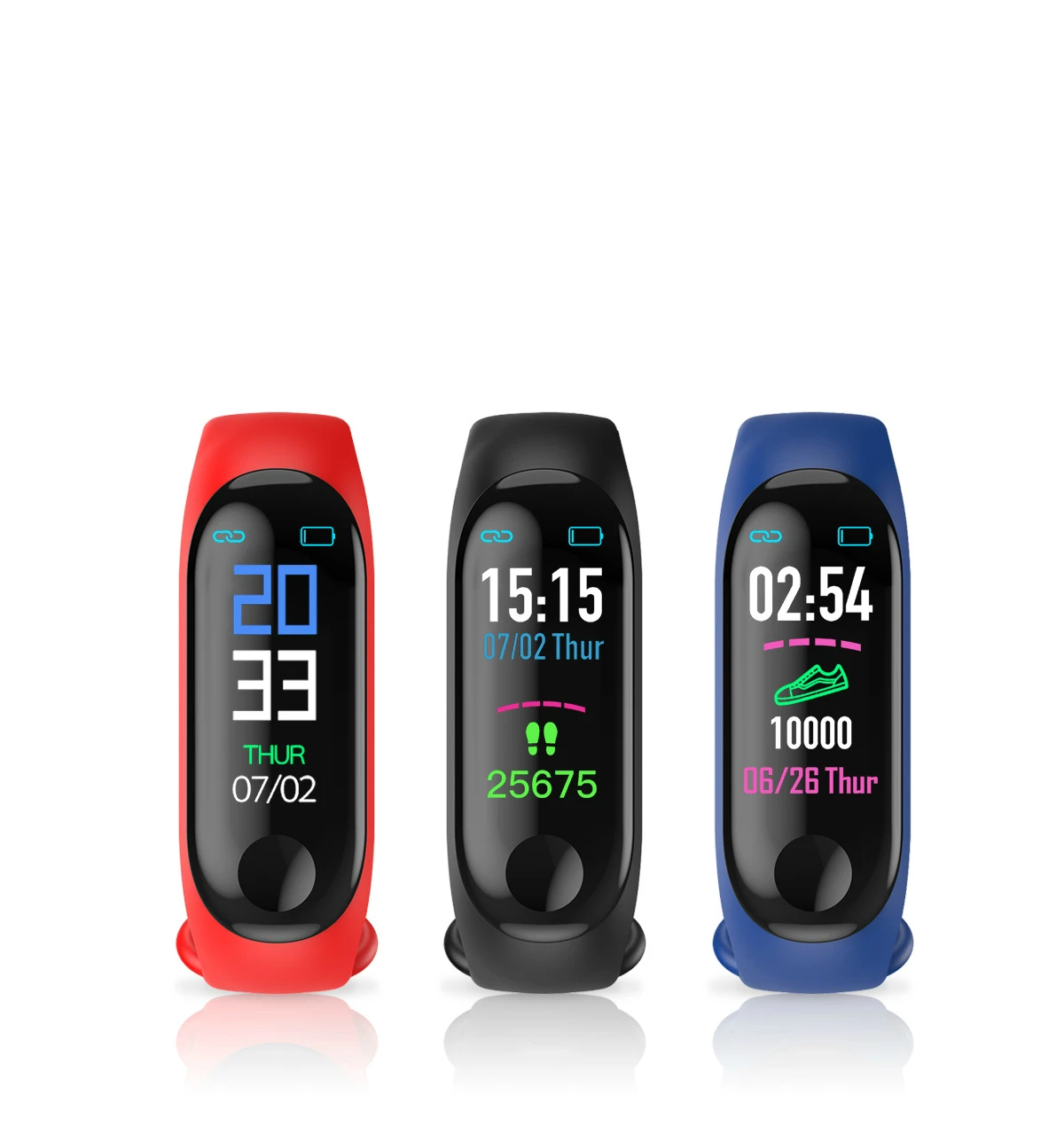 

New Style Color Intelligent Bracelet Heart Rate Blood Pressure Monitoring Waterproof Pedometer Bluetooth Movement Bracelet