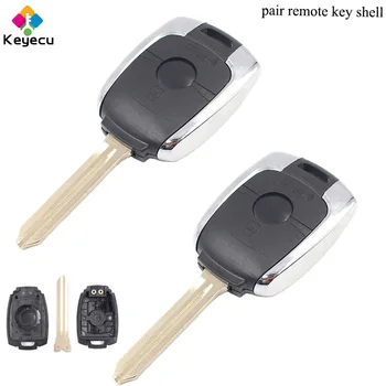 

KEYECU Pair Replacement Remote Control Car Key Shell With 2 Buttons& Uncut Blade - FOB for SSANGYONG Actyon Kyron Rexton Korando