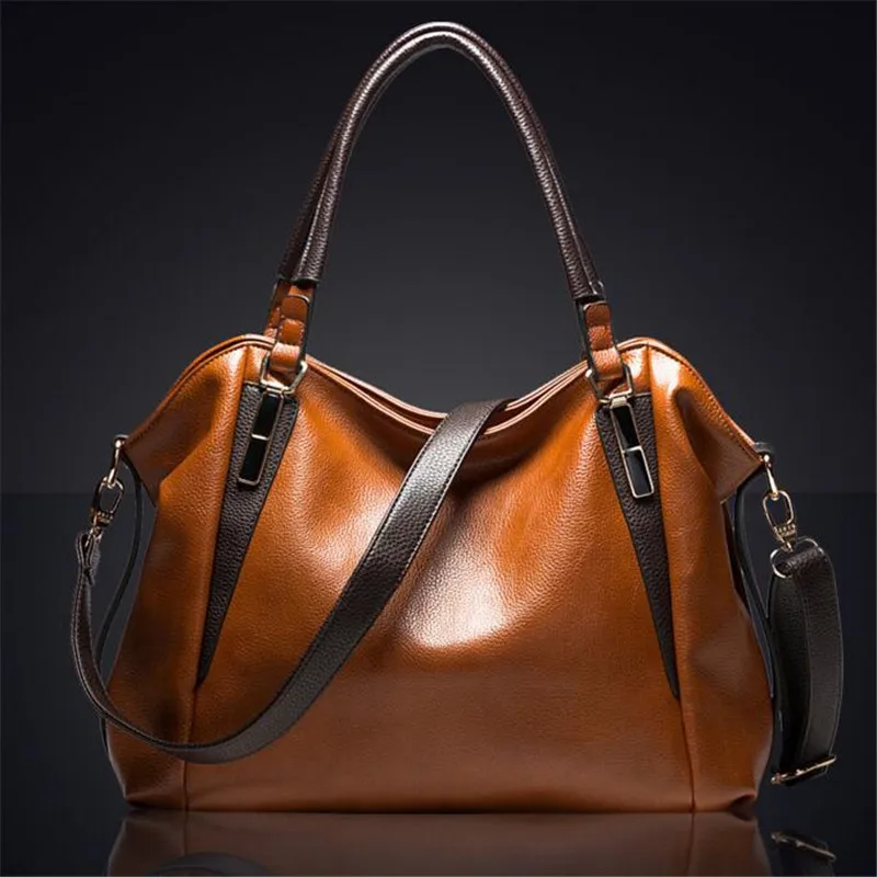 

Fashion Europe Female Bag Elegant Oil Wax Lady Handbag  Personality Woman Single Shoulder Bag New Black Lady Crossbody Pack B275