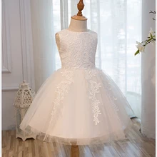 Высококачественное белое платье для свадьбы платья для девочек для первого причастия платья для дня рождения торжественные платья из тюля и кружева с цветочным узором для маленьких девочек
