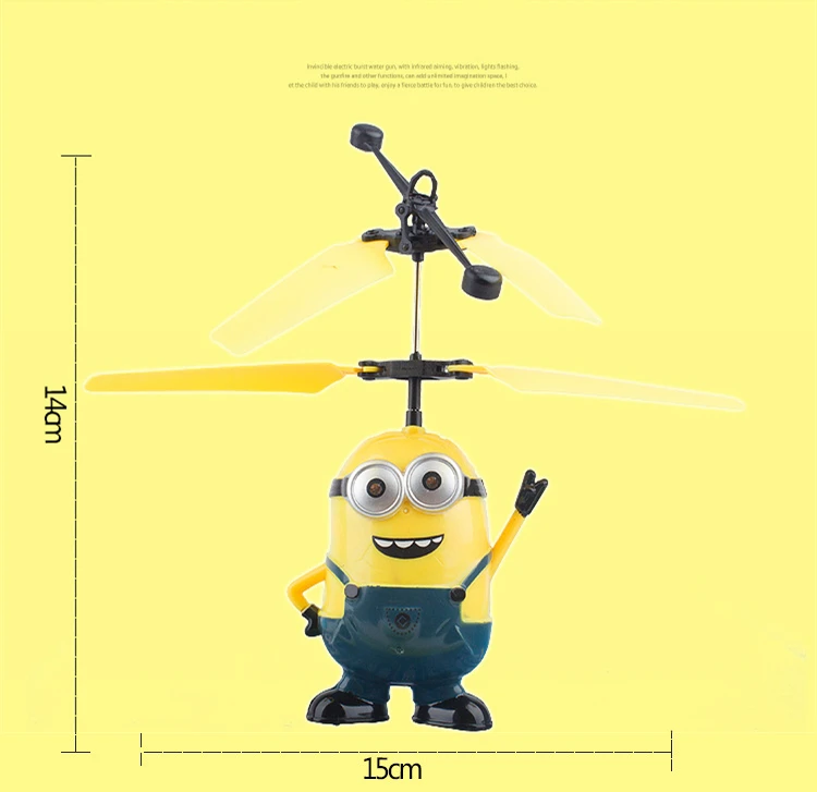 Вертолет Летающий индукции Гадкий я Миньон Quadcopter Дрон маленькие желтые люди свет дистанционное управление самолета Детские игрушки