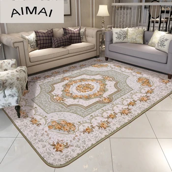 

European Fashion Style Washable Non-slip Rug Rectangle Plant Pattern Carpet for Bedroom Living Room Kitchen Area Rug