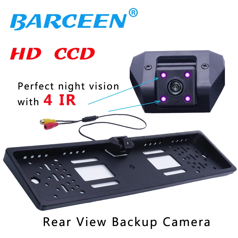 Goede Nieuwe Collectie Waterdichte 4IR Nachtzicht Europese Nummerplaat Frame Achteruitrijcamera Auto Reverse Parking Achteruitrijcamera
