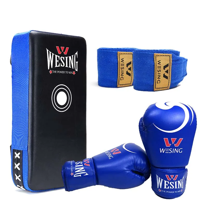free-shipping-martial-art-hot-sale-pu-boxing-pad-boxing-gloves-hand-wraps-3set