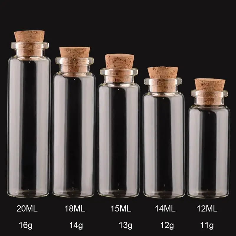

1pcs Cheap Mini Glass Bottles Containers Decoration Popular Message Bottles DIY Mason Jar Small Cork Stopper Decoration 5~20ml