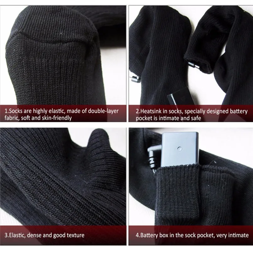 Battery Heating Warm Socks Carbon Brazing Heated Socks Warm Foot Warmers Electric Warming for Hunting Ice Fishing Skiing Sleep N (7)