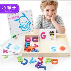 Деревянный Алфавит обучения коробка для детей Дети раннего образования Многофункциональный интеллекта развивающихся Puzzle игрушки подарок