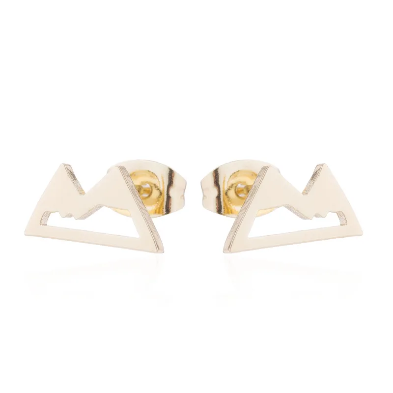Women Mountain Earrings Hiking Outdoor Mountain Range Colorado Stud