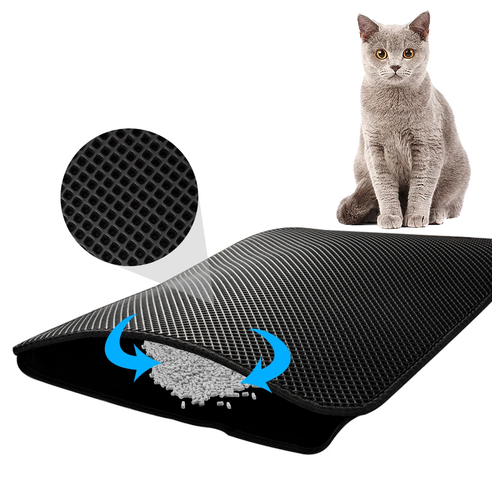Pet Cat Litter Mat EVA Double Layer Cat Litter Trapper Mats with