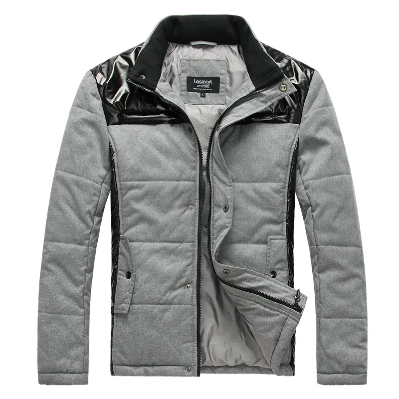

Lesmart Men's Winter New Coat Jacket PU Wool-like Fabrics Thicken Warm Parkas Fashion Business Casual Outdoors Outerwear