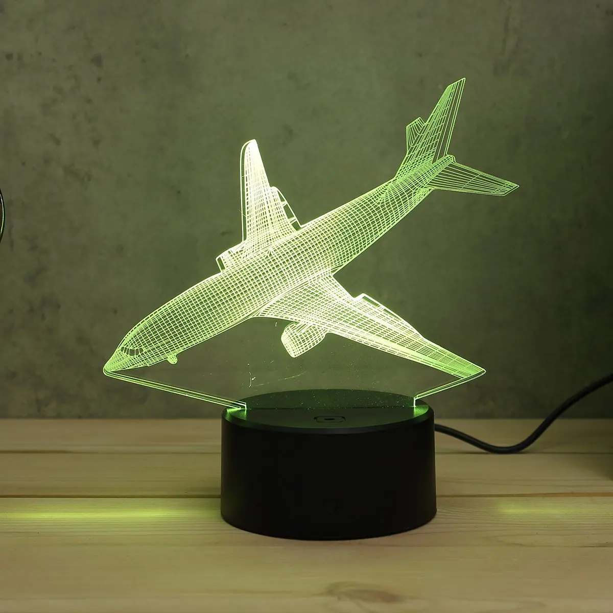 7 Color Aircraft Airplane Acrylic LED 3D LED Night Light Toys Lamp