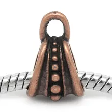 Европейский стиль Bails украшенная бисером сумка античная медь точечный узор 15 мм(5/") x 9,5 мм(3/8"), 9 шт