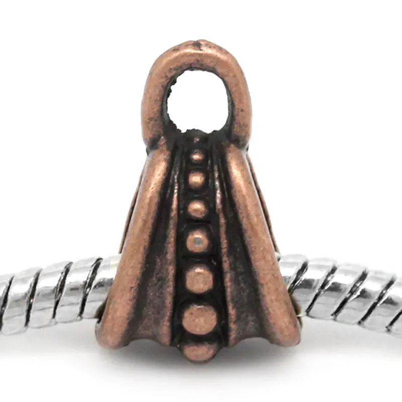 European Style Bails Beads Bag Antique Copper Dot Pattern 15mm( 5/8&quot) x 9.5mm( 3/8&quot) 9 PCs | Украшения и аксессуары