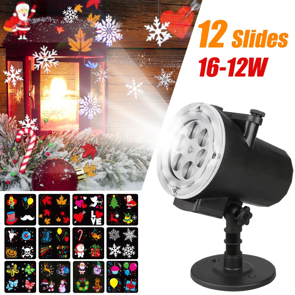 

Entertainment Mini Christmas Lights Projector LED Holiday Snowflakes Light Slides Landscape Home Waterproof Outdoor Pattern @