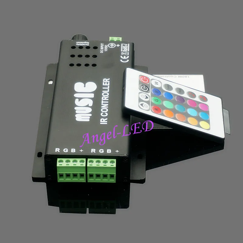 

DC12V-24V 24 Keys music controller IR remote RGB led controller Sound Sensor for 5050 3528 led strip lights tape led lamp module