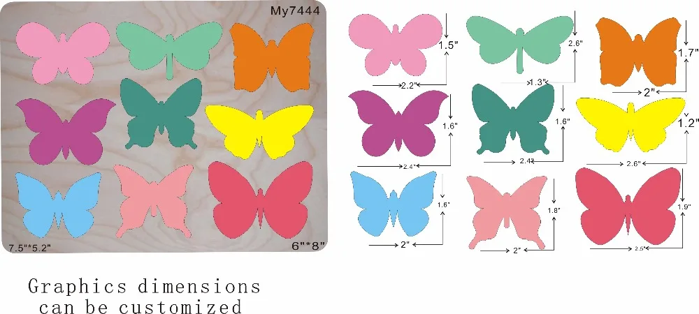 

Coloured Butterfly wood moulds die cut accessories wooden die Regola Acciaio Die Misura (MY )