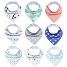 9 шт./компл. EGMAO высокое качество "из хлопчатобумажной ткани для мальчиков и девочек, нагрудники, Слюнявчики, одежда модные небесно-голубого цвета, детские нагрудники банданы drobble нагрудник