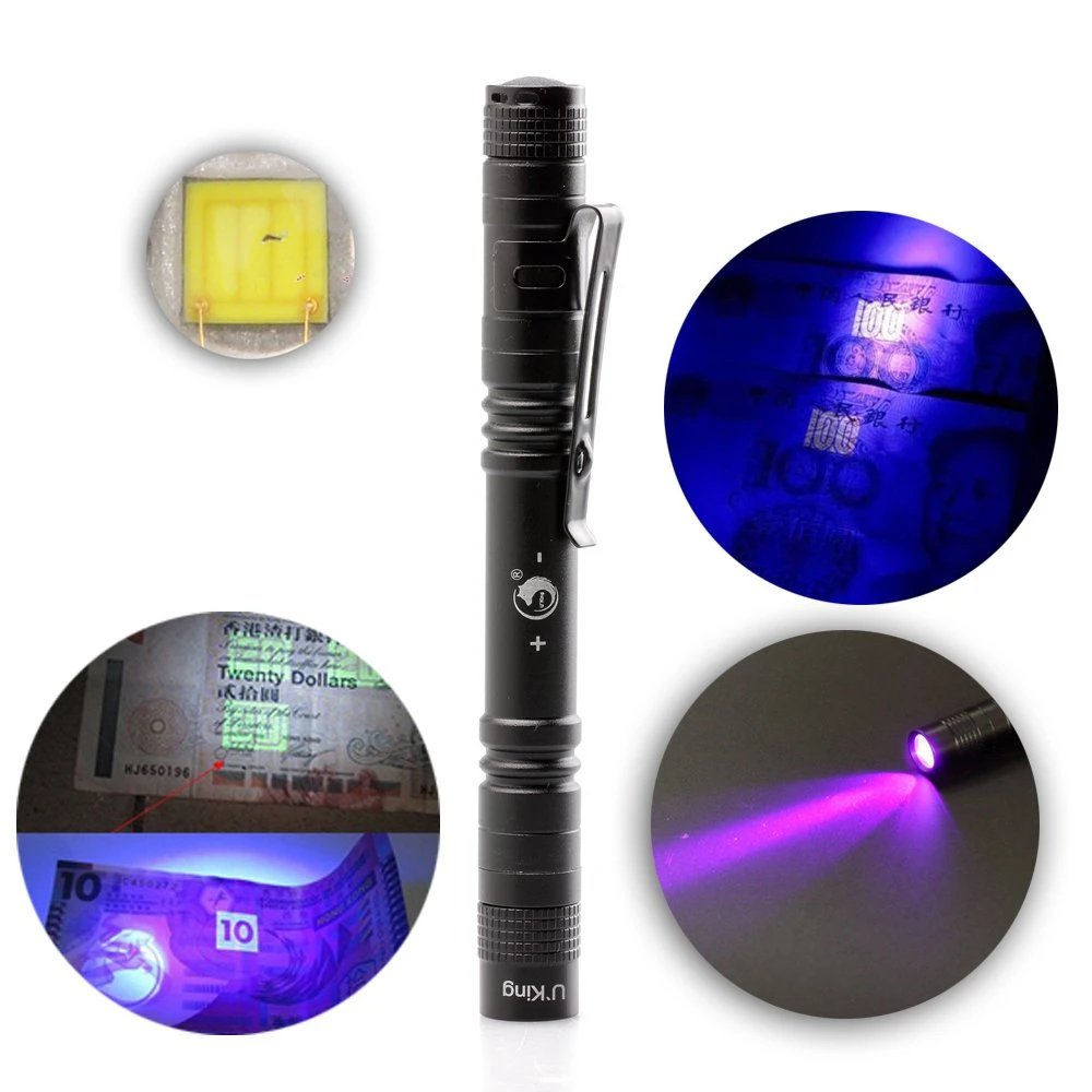 

LED UV Flashlight Ultraviolet Torch ZQ-X1044 395nm Mini LED Flashlight Counterfeit Money Distinguishing Pen Light