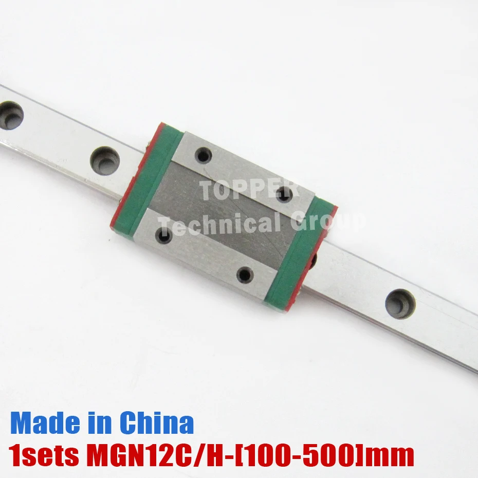 Cnc-parte mr12 12mm linear Rail Guide mgn12 longitud 500mm con mini mgn12c bloque 