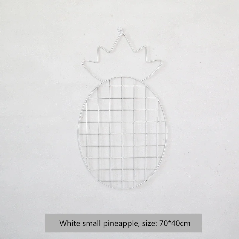 Металлическая настенная подвесная фоторамка в виде ананаса и сетки для спальни, гостиной, железная мультирамка, рамка для картин, стойка для домашнего декора, сделай сам - Цвет: F