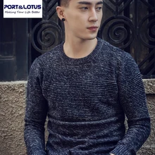 Port & Lotus Männer Gestreiften pullover Reine Farbe 100% Baumwolle Herren Marke Kleidung Pullover Männlichen Hip hop 006 5030