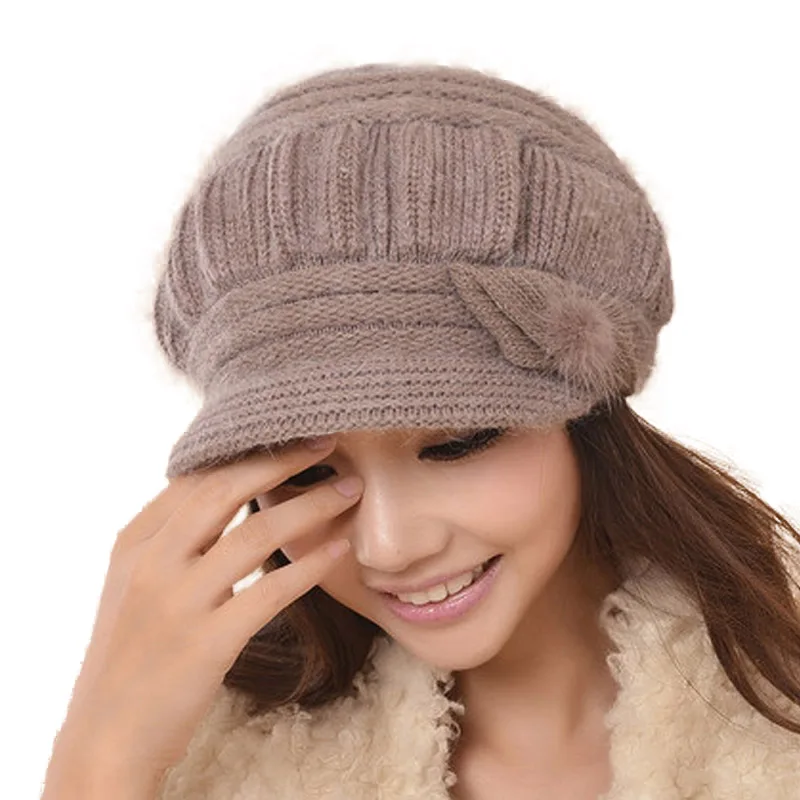 Женская вязаная шапка с помпоном FS Шерстяная Шапка бини для церкви зимняя 2019|hat