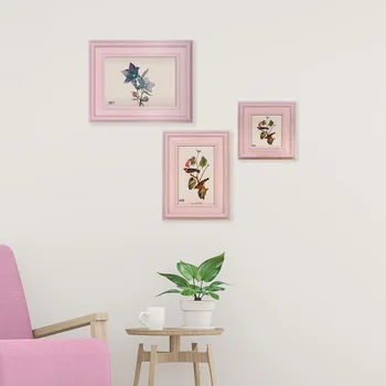 

Pink Wooden Picture Frame Natural Wood Photo Frame Desk Tabletop Home Office Decoration Craft Project 4x4
