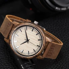 SIHAIXIN man watch in wood handcrafted 100% natural ebony male watch de leather bracelet vintage men quartz wristwatch de wood w