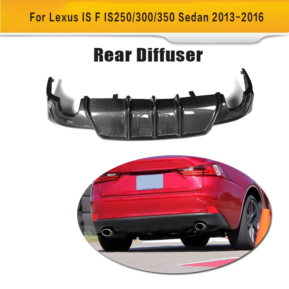 

Carbon Fiber Rear Bumper Diffuser Lip Spoiler for Lexus IS ISF Sedan 4 Door IS250 IS300 IS350 13-16 dual exhaust one outlet