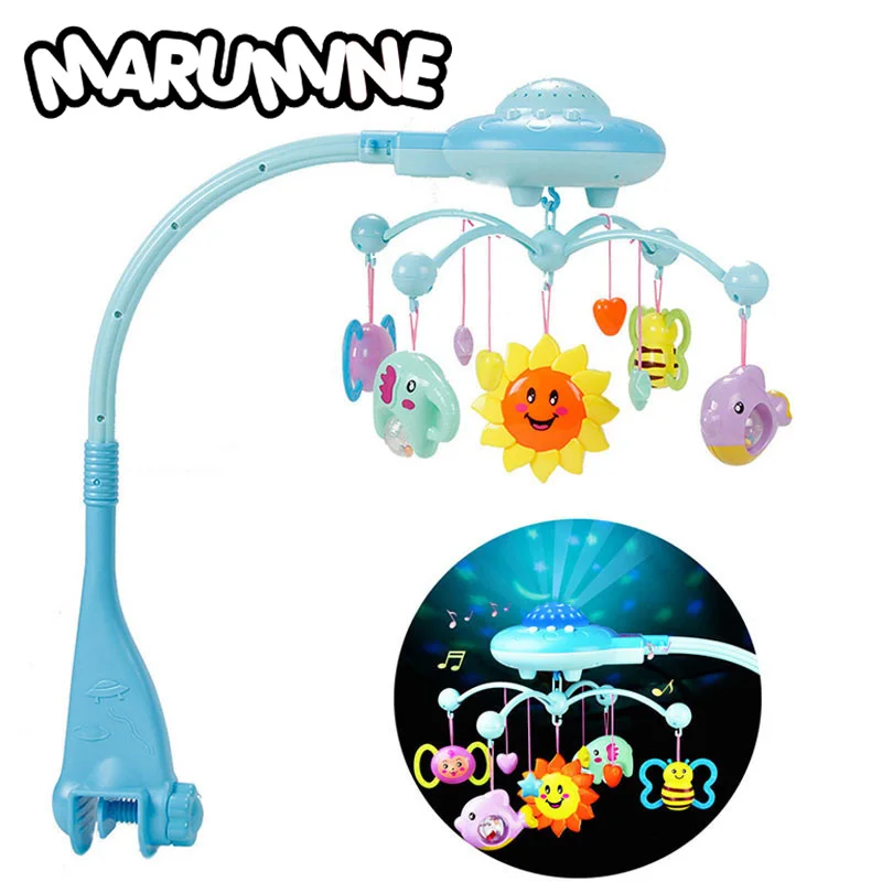 comprar Brinquedo Do Bebê Chocalhos Mobiles Marumine Titular Rotativa Berço Cama Sino Com Música Projeção Para 0 50 12 Meses Newborn infantil